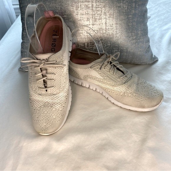 Cole Haan Zero Grand Stitchlite Wingtip Oxford Sneaker Comfort Ivory Pink SZ 9 - Picture 2 of 11